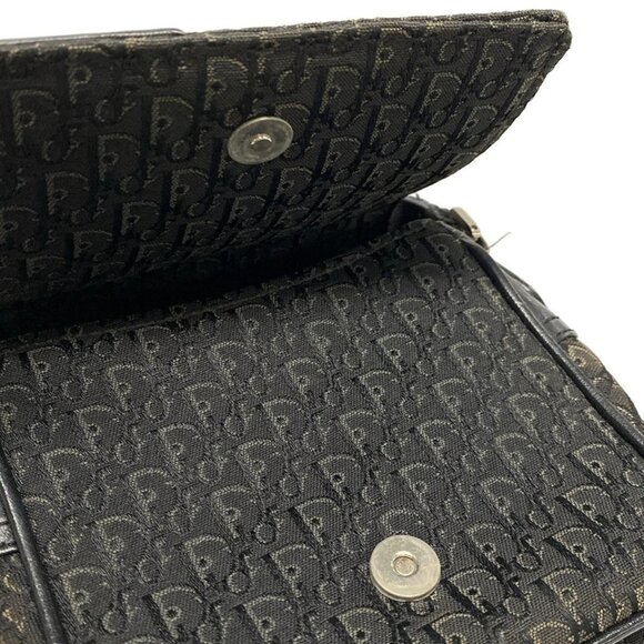 Auth DIOR/ChristianDior Street Chic/Trotter Black Jacquard Leather Shoulder Bag - Picture 16 of 16